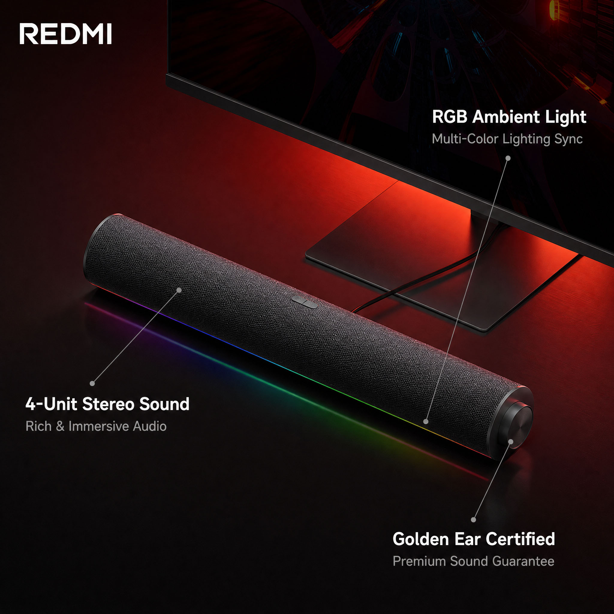 Original Xiaomi Redmi PC Speak - đánh giá và giá Rgb Computer Soundbar For Pc