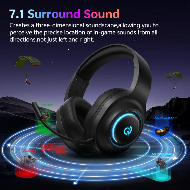 QCY Heroad V200 Gaming Headset - đánh giá và giá Anc Wireless Over Ear Headphones